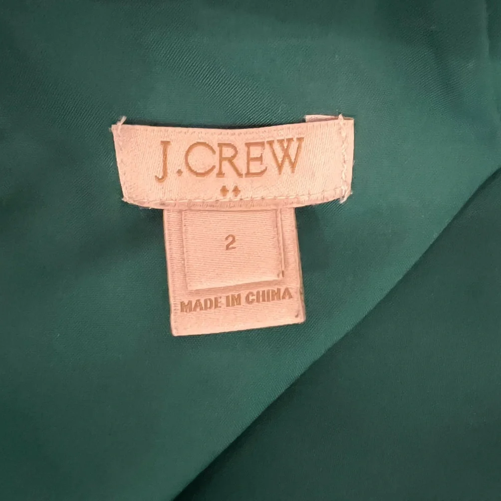 JCrew Green Print Slip Over Head Dress | Size 2 | Like New - Picture 6 of 8